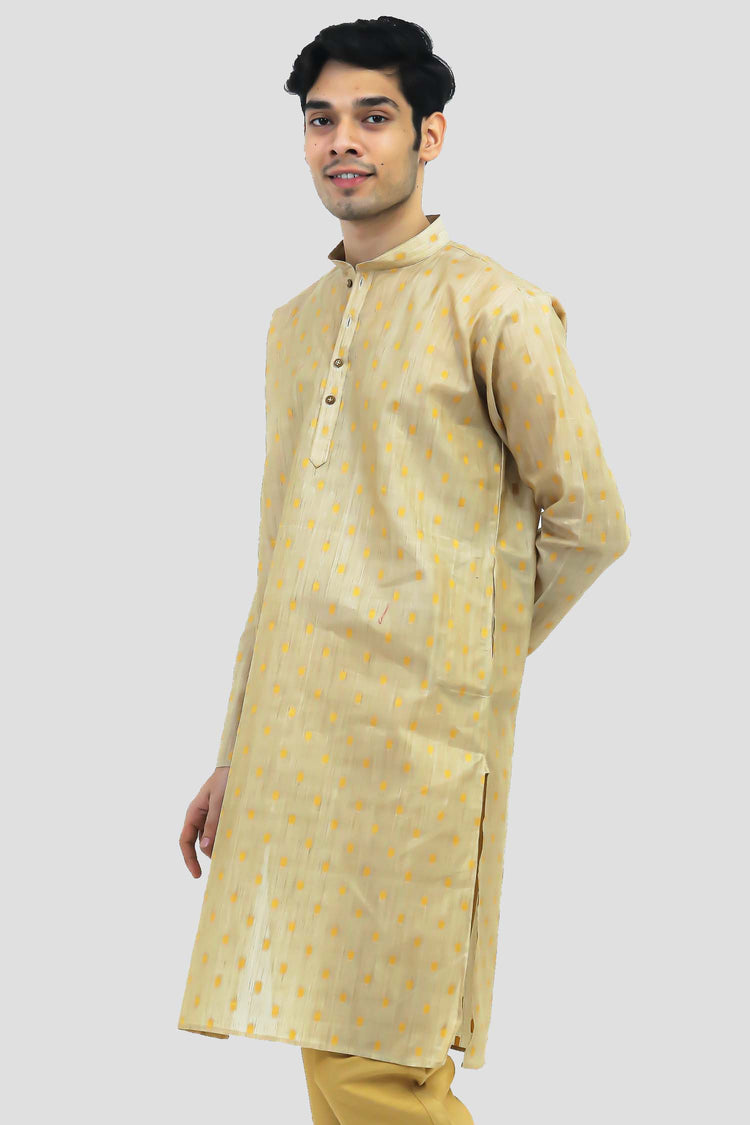 BLUESAANCHI MEN'S KHAKI SILK KURTA SET