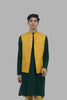 Men yellow khadi  bandi - Veshbhoshaa BLUESAANCHI Men's Yellow Classy Regular Fit Waistcoat / BUY Mandarin Collar Bandi For Mens