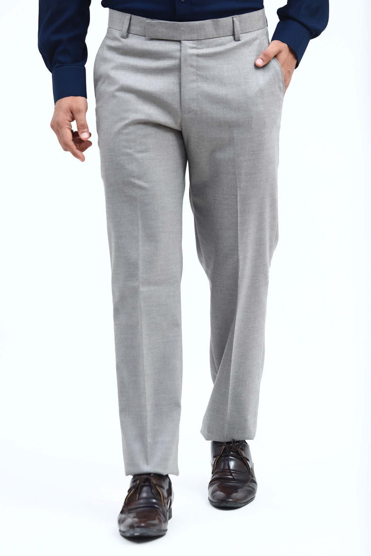 Men Steel Grey  Trouser - Veshbhoshaa