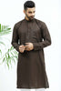 BLUESAANCHI MEN'S BROWN MATKA SILK KURTA SET