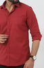 Men Mehroom Poly Cotton Shirt - Veshbhoshaa