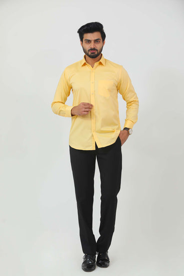 Men Mango Yellow Shirt - Veshbhoshaa