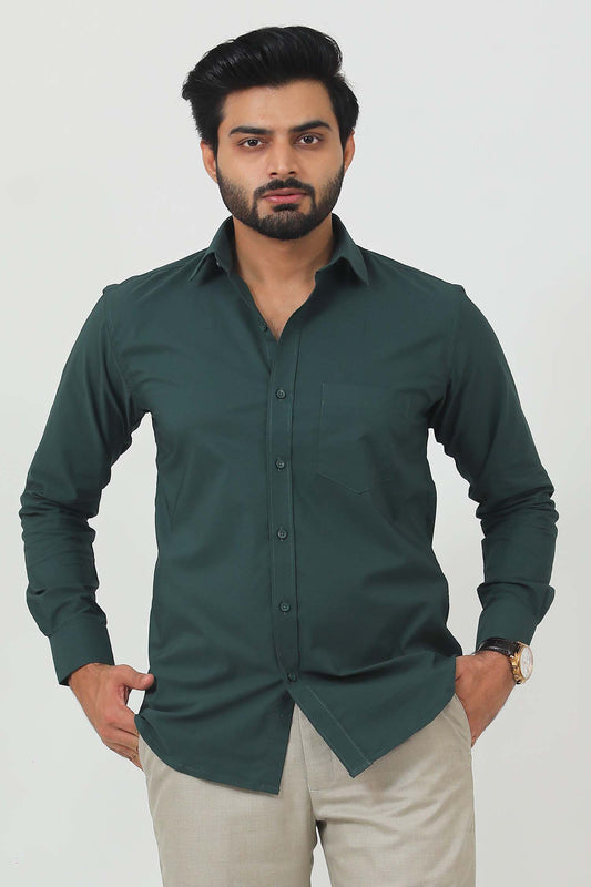 Men Olive Green Shirt - Veshbhoshaa