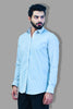 Veshbhoshaa's Bluebird Blue And White Formal Shirt For Men