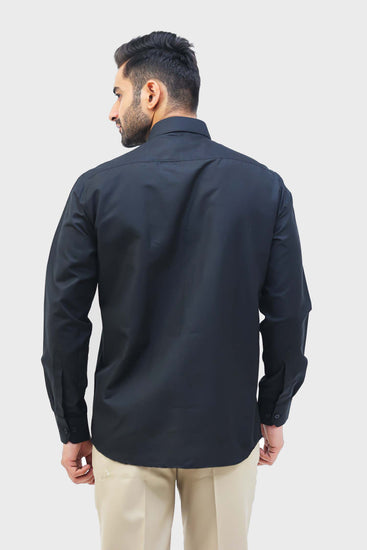Men Black Formal Shirt -Veshbhoshaa