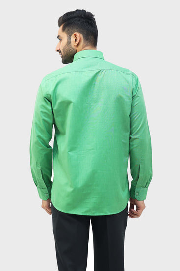 Men Green Formal Shirt - Veshbhoshaa