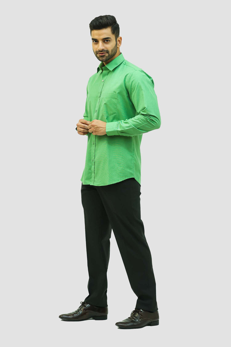 Formal Green Shirt For Men - Veshbhoshaa