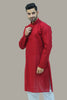 BLUESAANCHI Red Murli Chikan Waistcoat For Men's/ men waistcoats