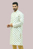 White Dupion silk Kurta set - Veshbhoshaa BLUESAANCHI Men's Mirror Work Embroidery Kurta Set For Men's / BUY Mens Ethnic Party Wear White Kurta set
