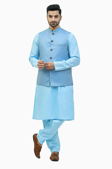Blue Waistcoat For Men - Veshbhoshaa