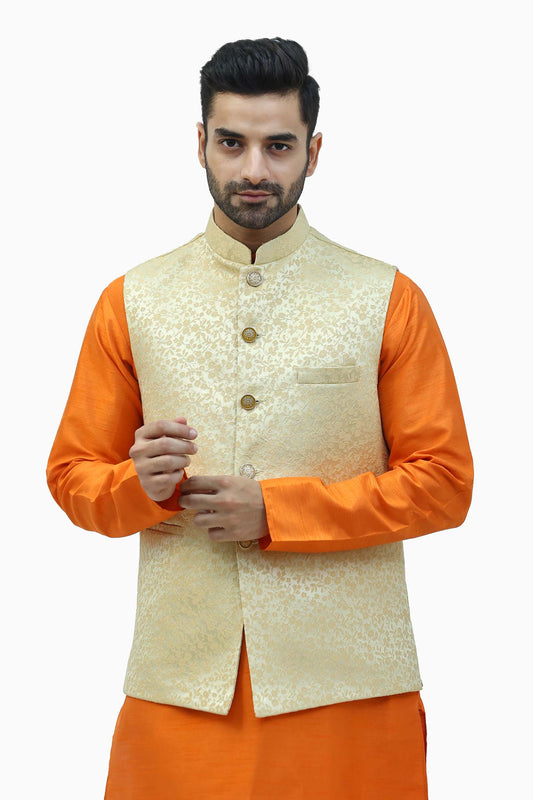 Yellow Waistcoat For Men - Veshbhoshaa