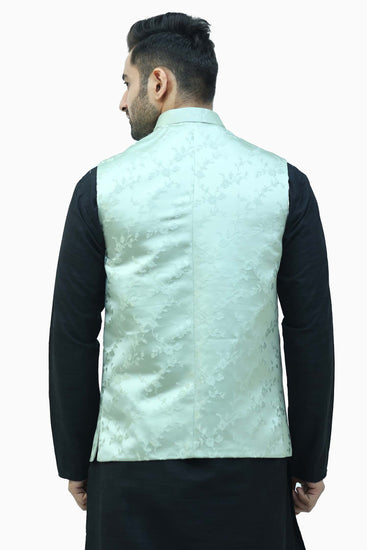 Green Waistcoat For Men - Veshbhoshaa
