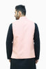 Men Light Pink Jacquard Waistcoat For Men's - Bluesaanchi - Waistcoat For Men