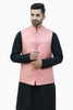BLUESAANCHI Pink White Jacquard Waistcoat For Men's/ men waistcoats
