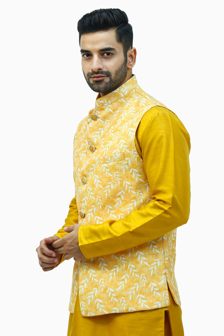 Yellow Waistcoat For Men - Veshbhoshaa