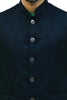 Veshbhoshaa's Bluesaanchi Jacquard Black Waistcoat For Men