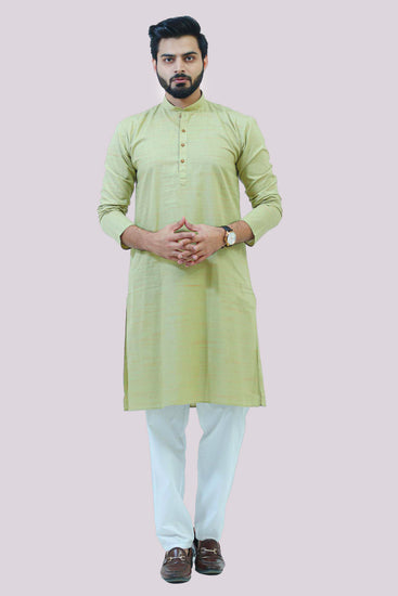 BLUESAANCHI MEN'S PISTA KHADI KURTA SET