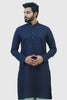 BLUESAANCHI MEN'S NAVY BLUE KHADI KURTA SET