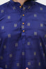 BLUESAANCHI Men's Navy Blue Boota Print Casual Regular Fit Kurta Set / BUY Ethnic Navy Blue Mandarin Collar Kurta For Mens