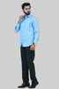 BLUEBIRD Men's Sky Blue Relaxed Fit Shirt For Men's