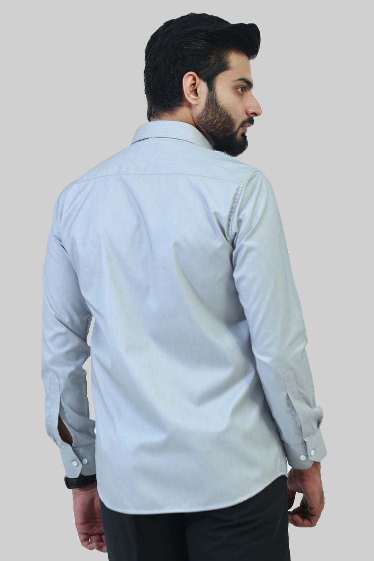 BLUEBIRD Men Off Grey Color Regular Fit Formal Shirt For Men's,