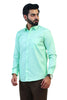 Veshbhoshaa's Bluebird Green Color Formal Shirt For Men