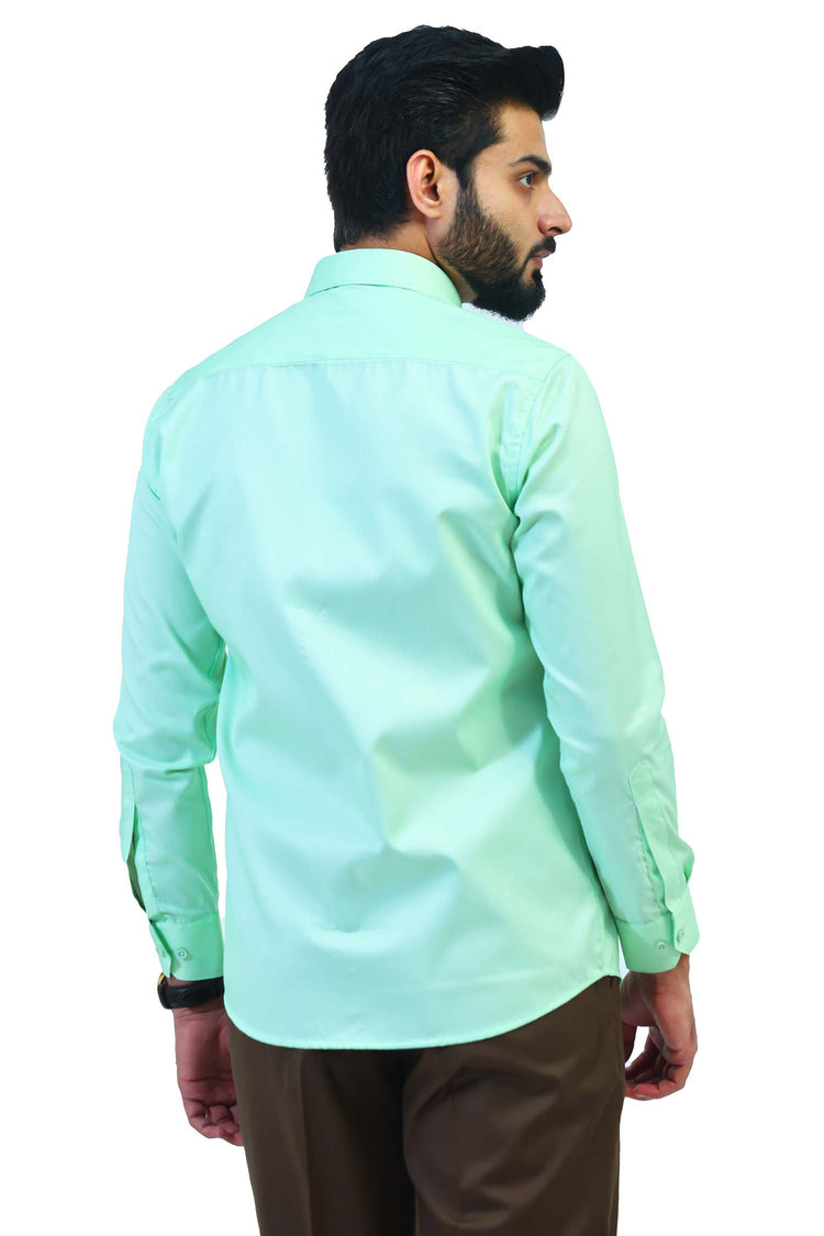 Veshbhoshaa's Bluebird Green Color Formal Shirt For Men