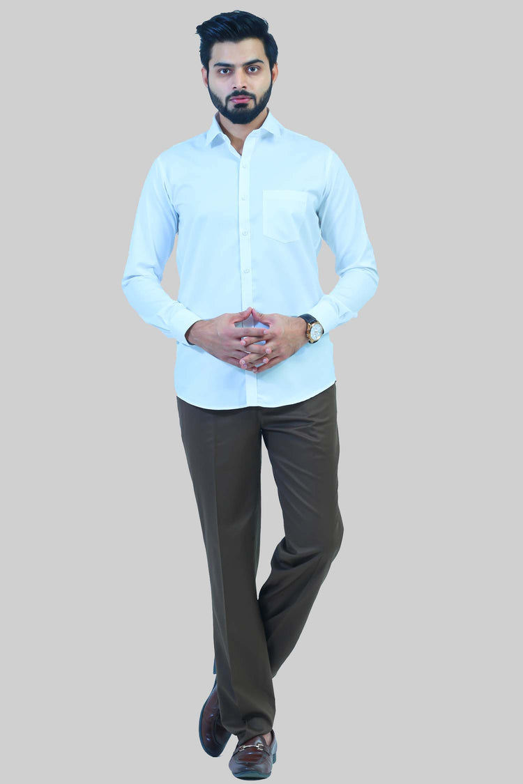 BLUEBIRD Men's White Relaxed Fit Shirt For Men's / Buy White Formal Shirt For Men.