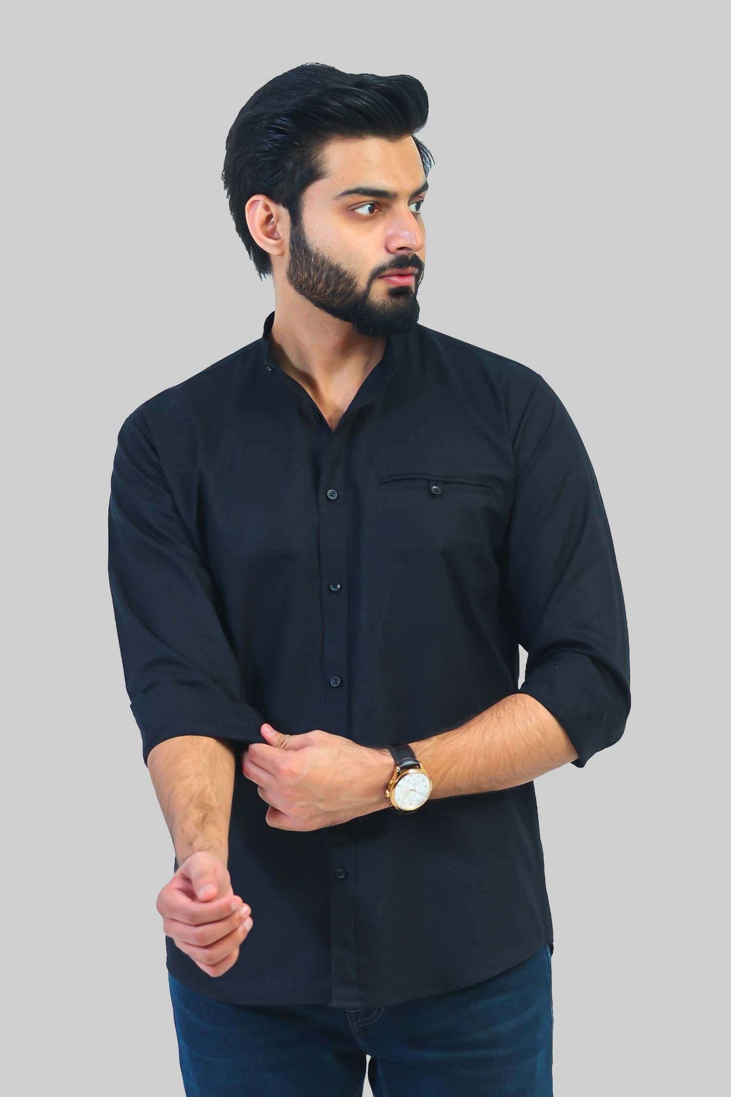 Black Shirt For Men - Veshbhoshaa
